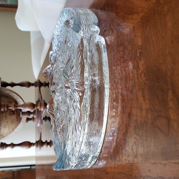 ❤ VINTAGE | Gigantic Mid-Century Modern Heavy Glacial Ashtray Art Glass - Picture 8 of 14